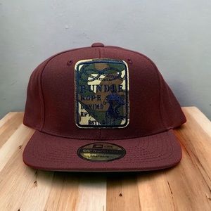 NEW Mens Burgundy Camo SnapBack Capn On Melrose Classic Yupoong Hat Flat Brim